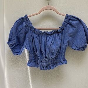 Alter’d State Periwinkle Ruffled Crop Top Size Medium